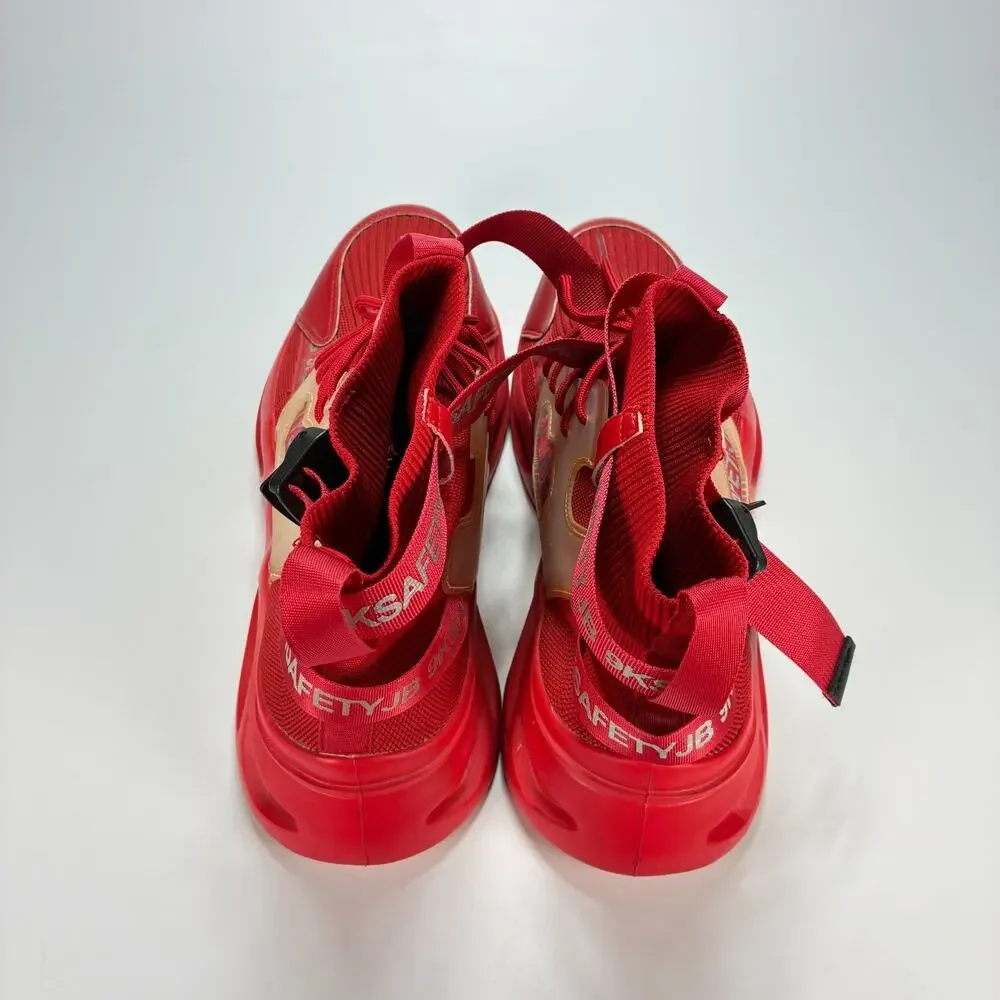 9K Safety JB Red High Top Adjustable Ankle Straps Sneakers Work Boots Mens Sz 13
